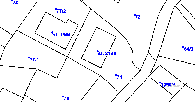 Parcela st. 2124 v KÚ Votice, Katastrální mapa
