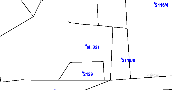 Parcela st. 321 v KÚ Voznice, Katastrální mapa