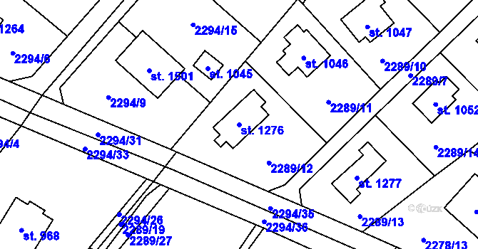 Parcela st. 1276 v KÚ Voznice, Katastrální mapa