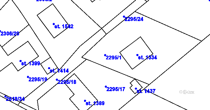 Parcela st. 2295/1 v KÚ Voznice, Katastrální mapa