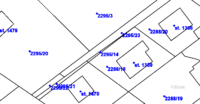 Parcela st. 2295/14 v KÚ Voznice, Katastrální mapa