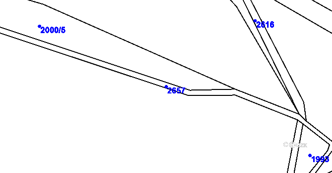 Parcela st. 2657 v KÚ Voznice, Katastrální mapa