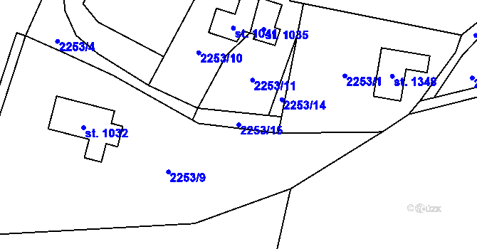 Parcela st. 2253/15 v KÚ Voznice, Katastrální mapa