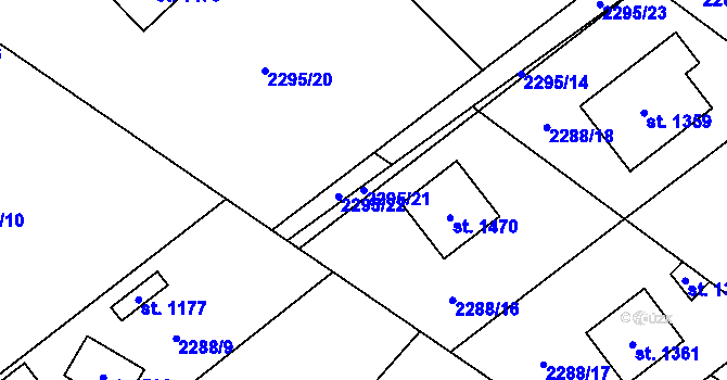 Parcela st. 2295/21 v KÚ Voznice, Katastrální mapa