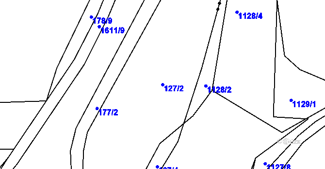 Parcela st. 127/2 v KÚ Slavče, Katastrální mapa