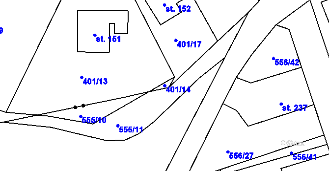 Parcela st. 401/14 v KÚ Slavče, Katastrální mapa