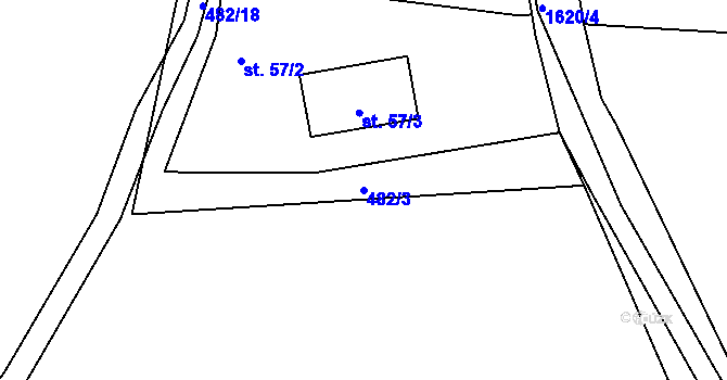 Parcela st. 482/3 v KÚ Slavče, Katastrální mapa