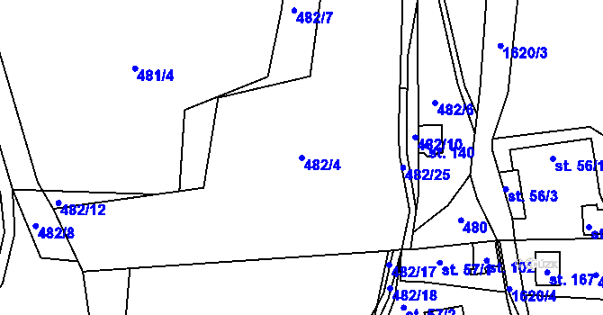 Parcela st. 482/4 v KÚ Slavče, Katastrální mapa