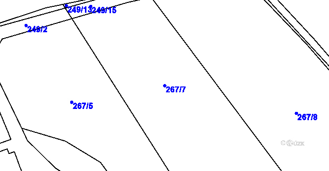 Parcela st. 267/7 v KÚ Slavče, Katastrální mapa