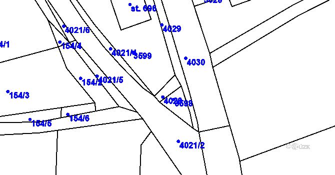Parcela st. 156/5 v KÚ Vrábče, Katastrální mapa