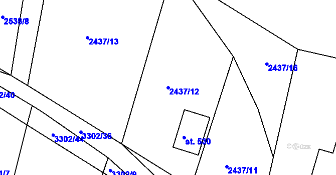 Parcela st. 2437/12 v KÚ Vrábče, Katastrální mapa