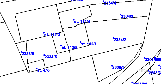 Parcela st. 112/1 v KÚ Zahorčice u Vrábče, Katastrální mapa