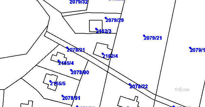 Parcela st. 2162/4 v KÚ Zahorčice u Vrábče, Katastrální mapa