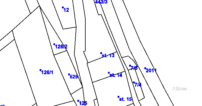 Parcela st. 13 v KÚ Sedlec u Vraclavi, Katastrální mapa