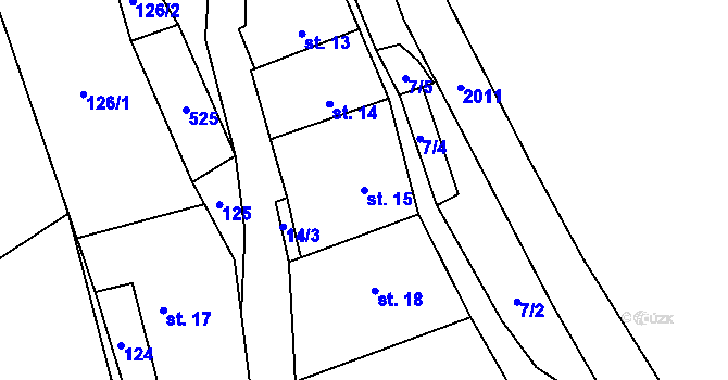 Parcela st. 15 v KÚ Sedlec u Vraclavi, Katastrální mapa