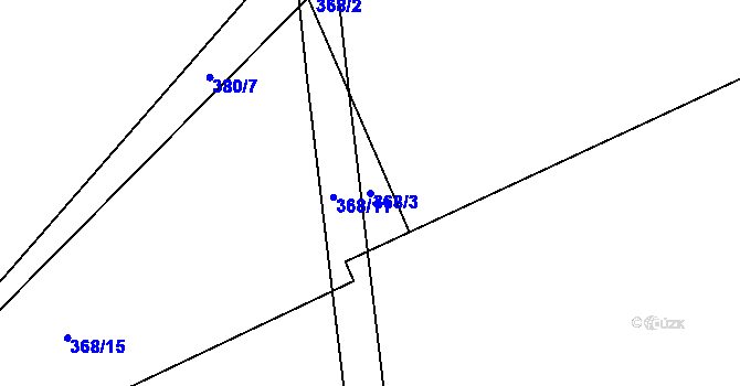 Parcela st. 368/3 v KÚ Sedlec u Vraclavi, Katastrální mapa