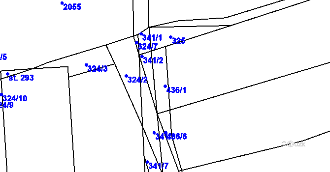 Parcela st. 436/1 v KÚ Sedlec u Vraclavi, Katastrální mapa