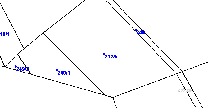 Parcela st. 212/5 v KÚ Sedlec u Vraclavi, Katastrální mapa