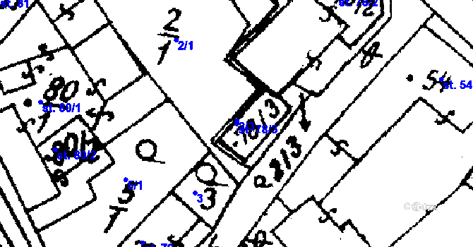 Parcela st. 78/3 v KÚ Vraclav, Katastrální mapa