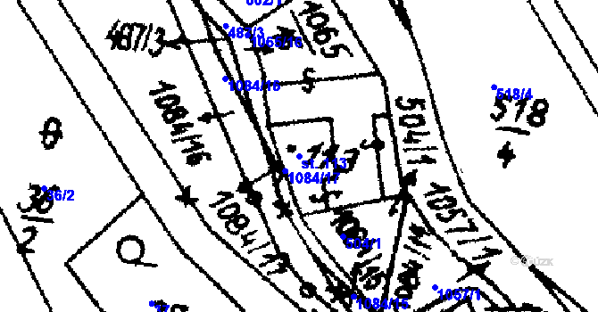 Parcela st. 113 v KÚ Vraclav, Katastrální mapa