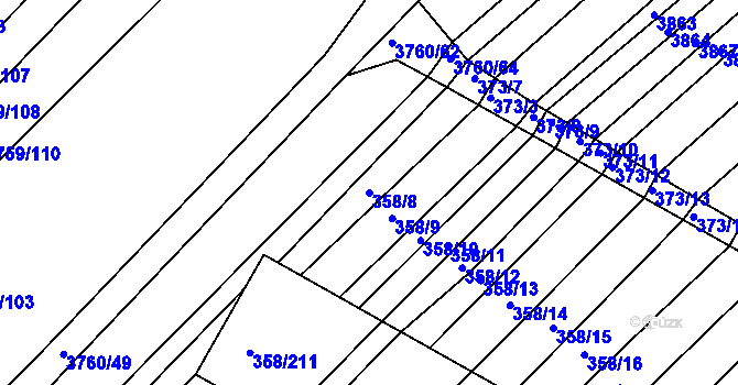 Parcela st. 358/8 v KÚ Vracov, Katastrální mapa