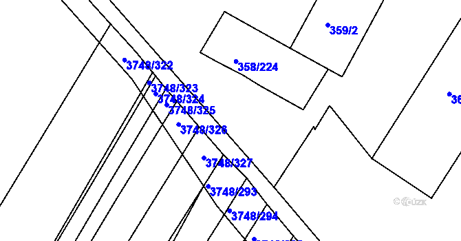 Parcela st. 358/187 v KÚ Vracov, Katastrální mapa