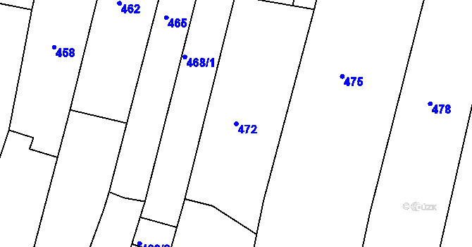 Parcela st. 472 v KÚ Vracov, Katastrální mapa