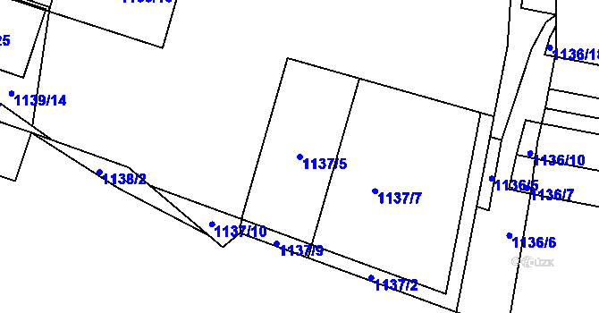Parcela st. 1137/5 v KÚ Vracov, Katastrální mapa