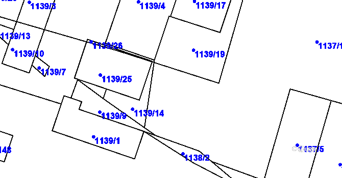 Parcela st. 1139/18 v KÚ Vracov, Katastrální mapa