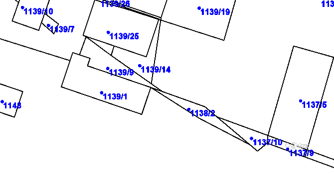Parcela st. 1139/21 v KÚ Vracov, Katastrální mapa