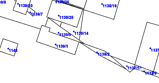 Parcela st. 1139/22 v KÚ Vracov, Katastrální mapa