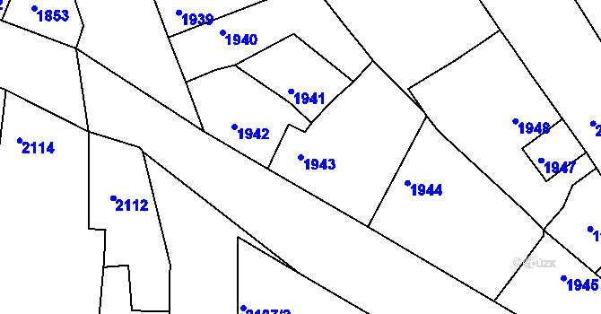Parcela st. 1943 v KÚ Vracov, Katastrální mapa