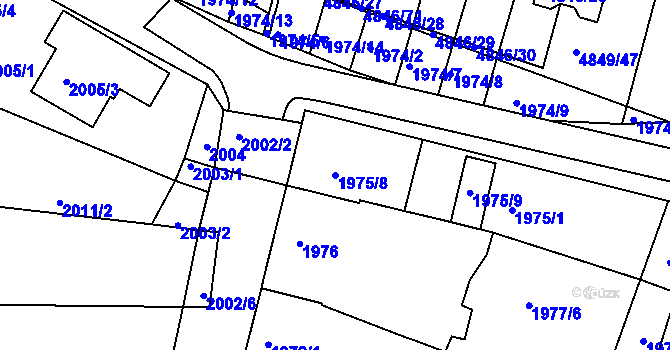 Parcela st. 1975/8 v KÚ Vracov, Katastrální mapa