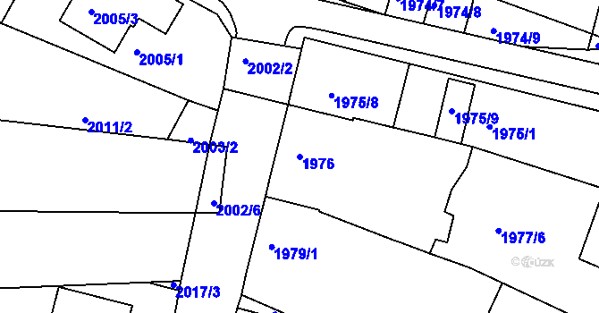 Parcela st. 1976 v KÚ Vracov, Katastrální mapa