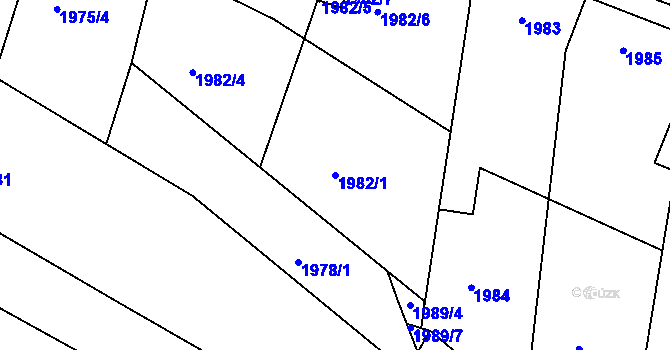 Parcela st. 1982/1 v KÚ Vracov, Katastrální mapa
