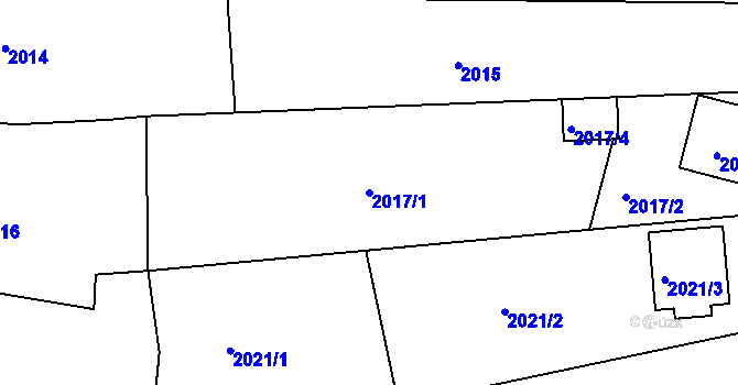 Parcela st. 2017/1 v KÚ Vracov, Katastrální mapa