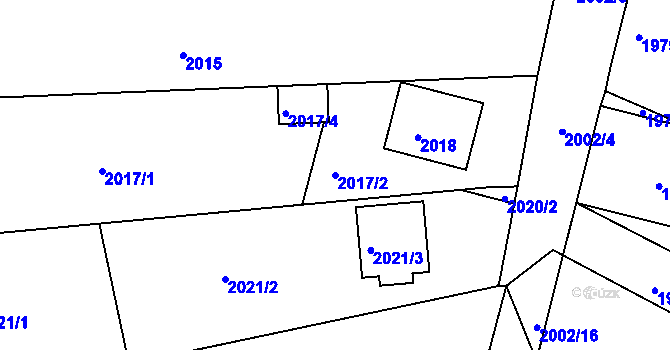 Parcela st. 2017/2 v KÚ Vracov, Katastrální mapa