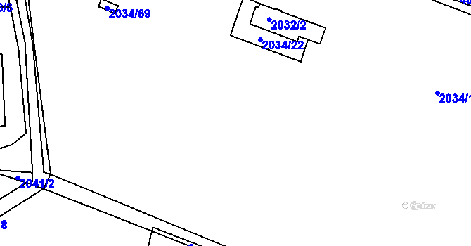 Parcela st. 2034/2 v KÚ Vracov, Katastrální mapa