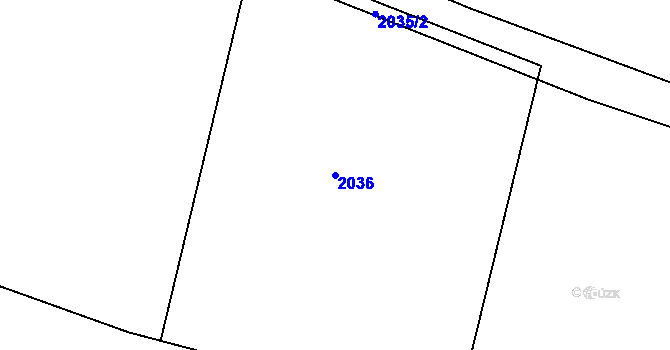 Parcela st. 2036 v KÚ Vracov, Katastrální mapa