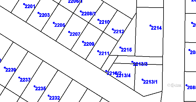 Parcela st. 2211 v KÚ Vracov, Katastrální mapa