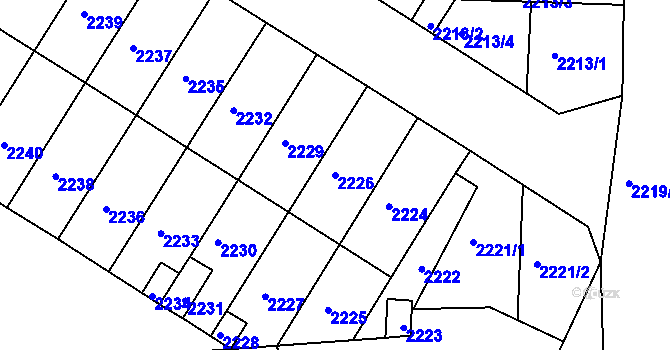 Parcela st. 2226 v KÚ Vracov, Katastrální mapa