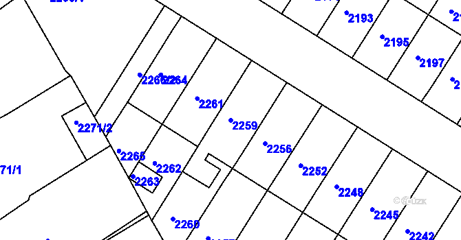 Parcela st. 2259 v KÚ Vracov, Katastrální mapa