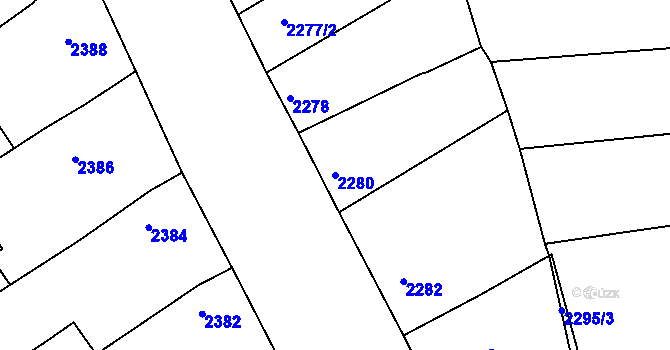 Parcela st. 2280 v KÚ Vracov, Katastrální mapa