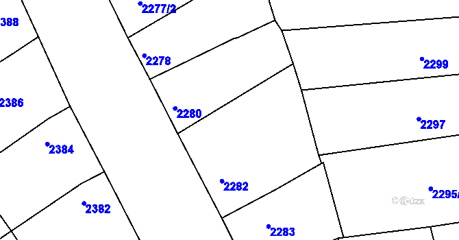 Parcela st. 2281 v KÚ Vracov, Katastrální mapa