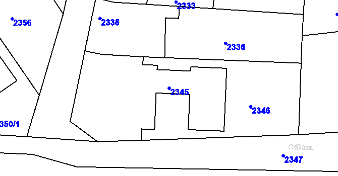 Parcela st. 2345 v KÚ Vracov, Katastrální mapa