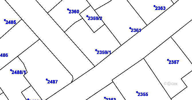 Parcela st. 2359/1 v KÚ Vracov, Katastrální mapa