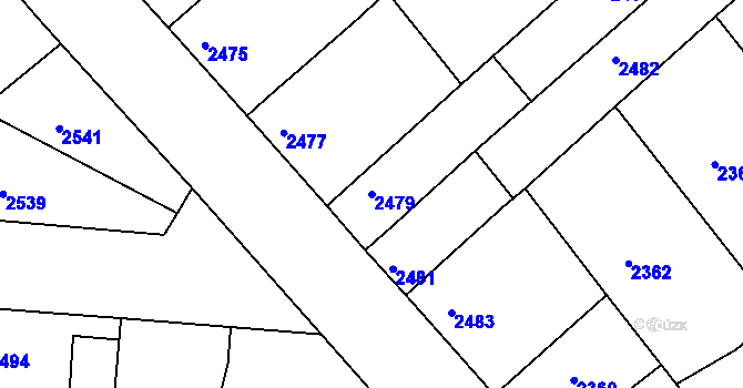 Parcela st. 2479 v KÚ Vracov, Katastrální mapa