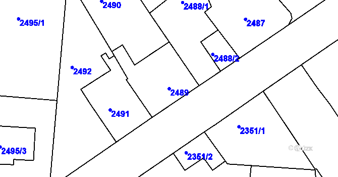 Parcela st. 2489 v KÚ Vracov, Katastrální mapa