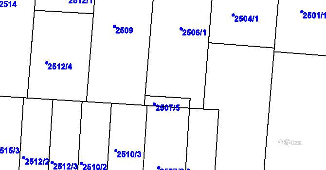 Parcela st. 2507/1 v KÚ Vracov, Katastrální mapa