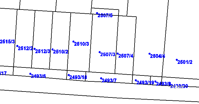 Parcela st. 2507/3 v KÚ Vracov, Katastrální mapa